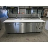 BRAND NEW IKON IPP94 94" THREE DOOR REFRIGERATED PIZZA PREP TABLE BRAND NEW IKON IPP94 94