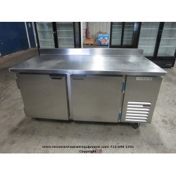 USED BEVERAGE AIR 2 SOLID DOOR WORKTOP REFRIGERATOR WTR67AHC