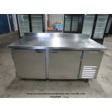USED BEVERAGE AIR 2 SOLID DOOR WORKTOP REFRIGERATOR WTR67AHC