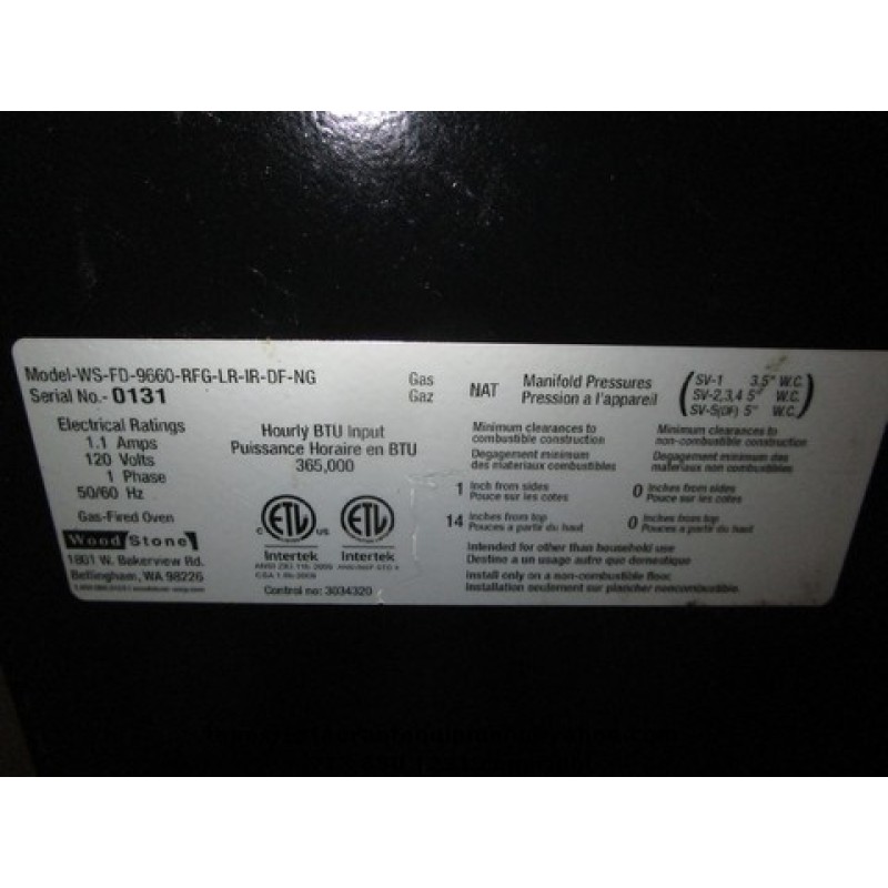 Fire Deck Wood Stone Pizza Oven WS-FD-9660 - Texas Restaurant